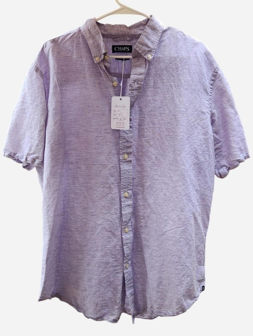 Vintage Purple Linen Cotton Button Down